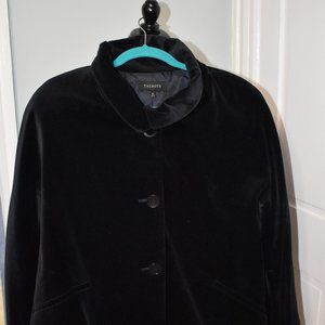 Navy velvet shawl color box jacket